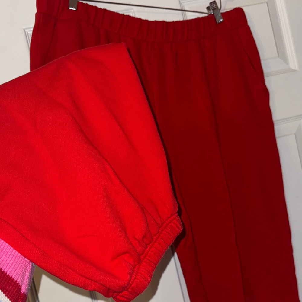 Victorias Secret Pink Red Campus Jogger Sweat Pants